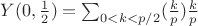$Y(0,\frac 12)=\sum_{0<k<p/2}(\frac kp)\frac kp$