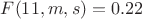 $F(11,m,s)=0.22$