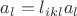 $a_l=l_{ikl}a_l$