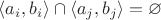 $\langle a_i,b_i\rangle\cap \langle a_j,b_j\rangle=\varnothing$