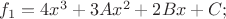 $f_1 = 4x^3 + 3Ax^2 + 2Bx + C;$