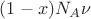 $(1-x)N_A\nu$