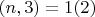 $(n, 3) =1\engo(2)$