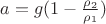 $a=g(1-\frac{\rho_2}{\rho_1})$
