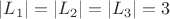$|L_1|=|L_2|=|L_3|=3$