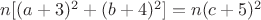 $n[(a+3)^2+(b+4)^2]=n(c+5)^2$