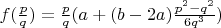$f(\frac p q)=\frac p q (a+(b-2a){\frac{p^2-q^2}{6q^3}})$