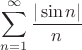 $$\sum_{n=1}^\infty\frac{|\sin n|}{n}$$