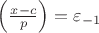 $\left(\frac{x-c}{p}\right)=\varepsilon_{-1}$