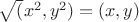 $\sqrt(x^2,y^2)=(x,y)$