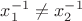 $x_1^{-1} \ne x_2^{-1}$ $x_1^{-1} \ne x_2^{-1}$