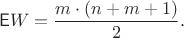 $$\mathsf E W = \frac{m\cdot(n+m+1)}{2}.$$