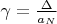 $\gamma = \frac\Delta{a_N}$
