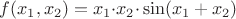 $f(x_1,x_2)=x_1{\cdot}x_2{\cdot}\sin(x_1+x_2)$