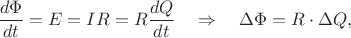 $\dfrac{d\Phi}{dt}=E=IR=R\dfrac{dQ}{dt} \quad\Rightarrow\quad \Delta\Phi=R\cdot\Delta Q,$