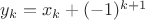 $y_k = x_k + (-1)^{k+1}$