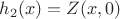 $h_2(x)=Z(x,0)$