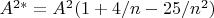 $A^{2*}=A^2(1+4/n-25/n^2)$