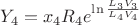 $$Y_4=x_4R_4e^\ln{\frac{L_3V_3}{L_4V_4}}