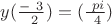 $y(\frac {-\ 3} {\ 2})= (\frac {\ pi} {\ 4})$