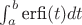 $\int_a^b\text{erfi}(t)dt$