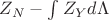 $Z_N - \int Z_Yd\Lambda$