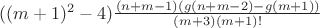 $((m+1)^2-4)\frac{(n+m-1)(g(n+m-2)-g(m+1))}{(m+3)(m+1)!}$