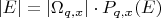 $|E| = |\Omega_{q,x}|\cdot P_{q,x}(E)$