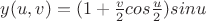 $y(u,v)=(1+\frac v 2 cos{\frac u 2})sin{u}$