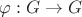 $\varphi:G\rightarrow G$