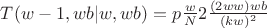 $T(w-1,wb|w,wb)=p \frac{w}{N} 2\frac{(2ww) wb}{(kw)^2}$