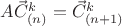 $A \vec C_{(n)}^k=\vec C_{(n+1)}^k$