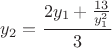 $y_2=\dfrac{2y_1+\frac{13}{y_1^2}}{3}$