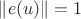 $\left\lVert e(u)\right\rVert=1$