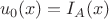 $$
u_0(x) = I_A(x)
$$