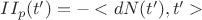 $ II_p (t')= - <dN(t'), t'> $