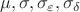 $\mu ,\sigma , \sigma _\varepsilon ,\sigma _\delta $