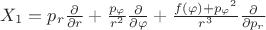 $X_1=p_r{\frac{\partial}{\partial{r}}}+\frac{p_\varphi}{r^2}\frac{\partial}{\partial\varphi}+\frac{f(\varphi)+{p_\varphi}^2}{r^3}\frac{\partial}{\partial{p_r}}$