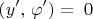 \[
\left( {y',\,\varphi '} \right) = \;0
\]