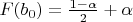 $F(b_0)= \frac{1-\alpha}{2}+\alpha$