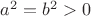 $a^2=b^2>0$