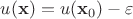 $u(\mathbf x)=u(\mathbf x_0)-\varepsilon$