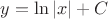 $y=\ln |x| +C$
