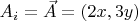 $A_i=\vec{A}=(2x,3y)$