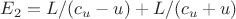 $E_2 = L/(c_u - u) + L/(c_u + u)$