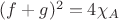 $(f+g)^2=4\chi_A$
