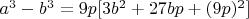 $a^3-b^3=9p[3b^2+27bp+(9p)^2]$