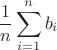 \[\frac{1}{n}\sum\limits_{i = 1}^n {{b_i}} \]