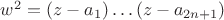 $w^2=(z-a_1)\dots (z-a_{2n+1})$