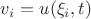 $v_i=u(\xi_i,t)$